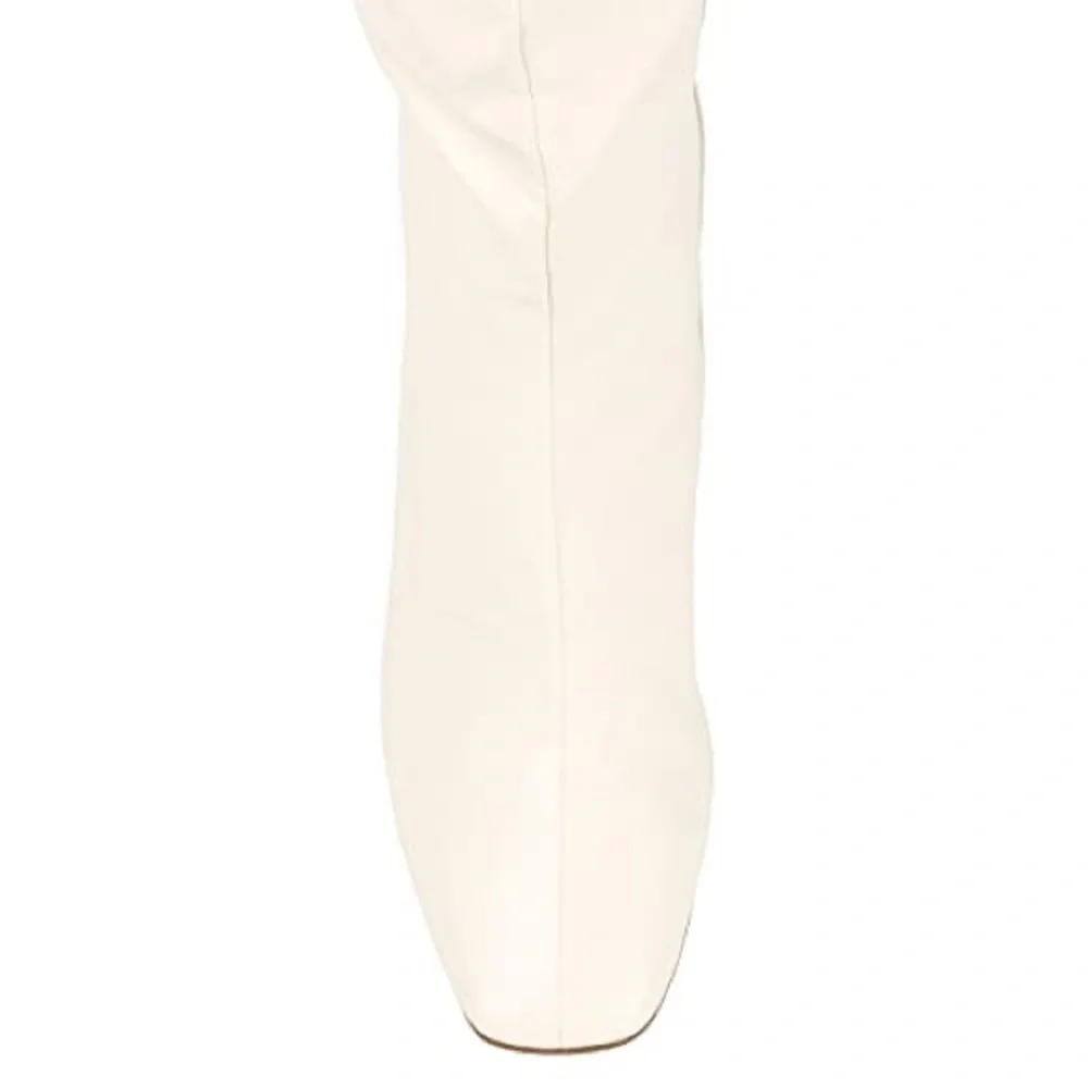 Journee Collection Cream Slouchy Over the Knee Boots